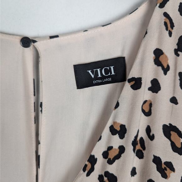 VICI The Spirit‎ Animal Print Tie Front Cap Sleeve Romper Size XL - Picture 8 of 10